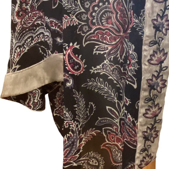 Belle Kim Gravel Floral Kimono Embroidered Velvet Trim Dark Fairy Whimisgoth-1X - Picture 5 of 13